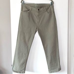 Michael Kors High Waist Khaki Grey Denim Crop Jeans